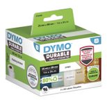 DYMO® Original Hochleistung Etikett für LabelWriter™, Kunststoff - weiss - permanent haftend, widerstandsfähig, 2 x 350 Etiketten