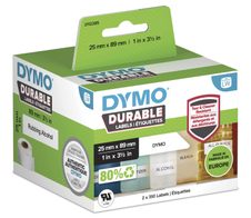 DYMO® Original Hochleistung Etikett für LabelWriter™, Kunststoff - weiss - permanent haftend, widerstandsfähig, 2 x 350 Etiketten