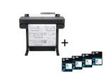 HP DesignJet T630 Tintenstrahl-Großformatdrucker inklusive zusätzlichem HP Tintenset 712