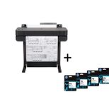 HP DesignJet T630 Tintenstrahl-Großformatdrucker inklusive zusätzlichem HP Tintenset 712