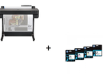 HP DesignJet T630 Tintenstrahl-Großformatdrucker inklusive zusätzlichem Tintenset 712