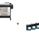 HP DesignJet T630 Tintenstrahl-Großformatdrucker inklusive zusätzlichem Tintenset 712