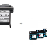 HP DesignJet T650 Tintenstrahl-Großformatdrucker inklusive zusätzlichem HP Tintenset 712