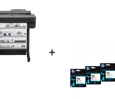 HP DesignJet T650 Tintenstrahl-Großformatdrucker inklusive zusätzlichem HP Tintenset 712