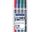 STAEDTLER Lumocolor duo Permanentmarker farbsortiert 0,6 - 1,5 mm - 4 Stück