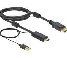 Delock HDMI zu DisplayPort Kabel 4K 30 Hz 2 m