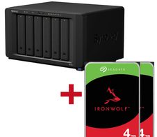 Synology DiskStation DS1621+ 6 Einschübe NAS-Server Leergehäuse + 8TB Seagate Ironwolf SATA 3.5" HDD (2x 4TB)