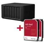 Synology DiskStation DS1621+ 6 Einschübe NAS-Server Leergehäuse + 8TB WD Red SATA 3.5" HDD (2x 4TB)