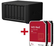 Synology DiskStation DS1621+ 6 Einschübe NAS-Server Leergehäuse + 8TB WD Red SATA 3.5" HDD (2x 4TB)
