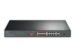 TP-Link TL-SL1218P 16-Port 10/100 Mbps + 2-Port Gigabit Rackmount Switch mit 16-Port PoE+