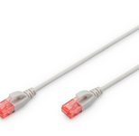DIGITUS Patch-Kabel Slim RJ-45 (M) zu RJ-45 (M) 0.25m Kupfer U/UTP Cat 6 grau (DK-1617-0025S)