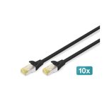 Digitus Patch-Kabel RJ-45 (M) bis RJ-45 (M) 25 cm SFTP 10 Stück CAT 6a