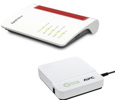 FRITZ!Box 5530 Fiber + APC CP12036LI Back UPS Connect
