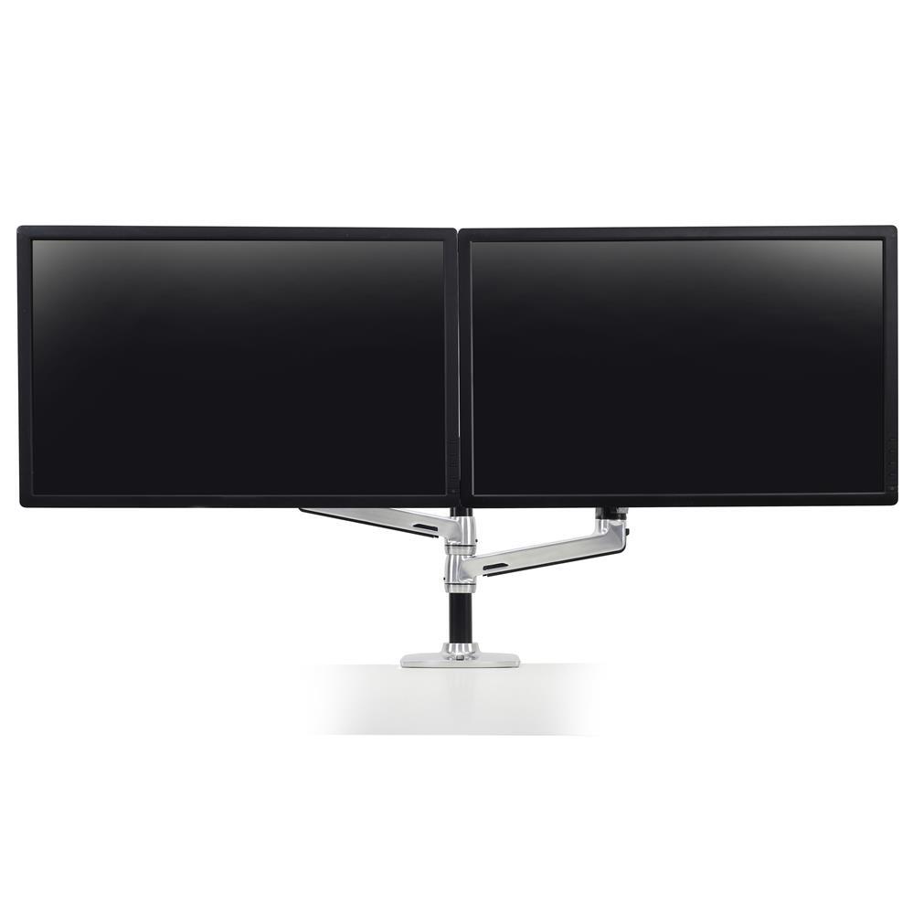 Ergotron LX Dual Monitorarm Tischhalterung inkl. Notebook Halterung für zwei Monitore bis 60,96 cm 24 Zoll Aluminium