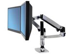 Ergotron LX Dual Monitorarm Tischhalterung inkl. Notebook Halterung für zwei Monitore bis 60,96 cm 24 Zoll Aluminium