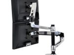 Ergotron LX Dual Monitorarm Tischhalterung inkl. Notebook Halterung für zwei Monitore bis 60,96 cm 24 Zoll Aluminium