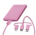 OtterBox 5.000 mAh Powerbank mit Universal USB-Kabel (Pink)