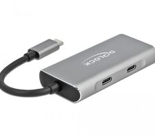 DeLOCK Externer USB 3.2 Gen 2 USB Type-C Hub mit USB Typ-A / USB Type-C