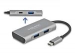 Delock Externer USB 3.2 Gen 2 USB Type-C™ Hub mit 3 x USB Typ-A und 1 x USB Type-C™