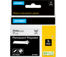 DYMO® Original IND-Schriftband für Rhino 6000+, Permanent Polyester - schwarz auf weiss