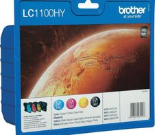 Brother Original LC-1100 Druckerpatronen 4er Multipack BK/C/M/Y (LC1100HYVALBPDR)
