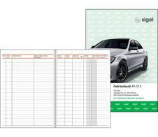 sigel Fahrtenbuch, Pkw mit Kraftstoffverbrauch FA513 DIN A5 - 32 Blatt
