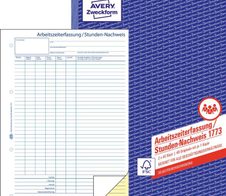 AVERY Zweckform Stundenerfassung Formularbuch 1773