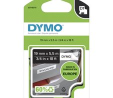 DYMO® Original D1-Schriftband "Hochleistung" für LabelManager™ 19mm x 5,5m - Polyester, permanent haftend - schwarz auf weiss