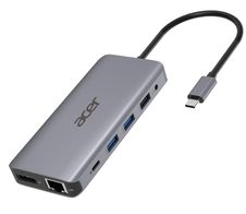 Acer 12-in-1 Mini Dock USB Type-C zu 2x USB 3.2, 2x USB 2.0, SD/TF, 2x HDMI, 1x PD, DisplayPort, RJ45, Klinke 3,5