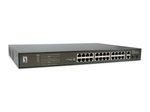 LevelOne Switch 28 Fast Ethernet-Ports mit 24 PoE-Ports 270W 2 Gigabit-Ports, 2 Gigabit SFP (FGP-2831)
