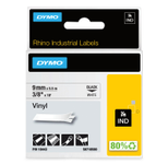 DYMO® Original IND-Schriftband für Rhino, farbiges Vinyl - schwarz auf weiss