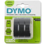 DYMO® Original Prägeband-StarterSet für OMEGA und JUNIOR, Plastik - 3 x glänzend schwarz