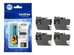 Brother Original LC421XL Druckerpatrone 4er Multipack BK/C/M/Y - 500 Seiten (LC421XLVAL)