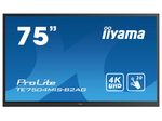 iiyama ProLite TE7504MIS-B2AG Interaktiv LCD Touchscreen-Display 189,3cm (75") 4K UHD mit integrierter Software