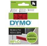 DYMO® Original D1-Schriftband für LabelManager™ 12mm x 7m - Polyester, wieder ablösbar -  schwarz auf rot