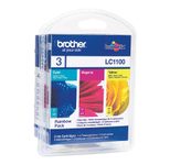 Brother Original LC-1100 Druckerpatronen 3er Multipack C/M/Y 325 Seiten (LC1100RBWBPDR)