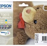 Epson Original T0615 Druckerpatronen MultiPack schwarz cyan magenta gelb 250 Seiten 4x 8ml (C13T06154010)
