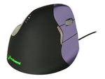 Evoluent VerticalMouse 4 Small - Maus - Für Rechtshänder - optisch - 6 Tasten - kabelgebunden - USB - schwarz-blau