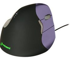 Evoluent VerticalMouse 4 Small - Maus - Für Rechtshänder - optisch - 6 Tasten - kabelgebunden - USB - schwarz-blau