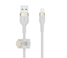 Belkin BoostCharge Pro Flex USB-A Kabel mit Lightning Connector (1m, Weiß)