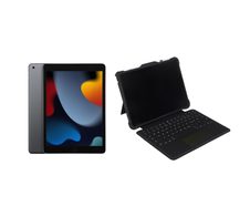 Apple iPad (10,2") Wi-Fi 256GB space grau + @Keycase Smart Hülle mit Tastatur (QWERTZ)