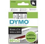 DYMO® Original D1-Schriftband für LabelManager™ 19mm x 7m - Polyester, wieder ablösbar -  schwarz auf transparent