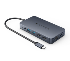 Hyper® HyperDrive Universal USB-C® 10-in1 Dual HDMI Mobile Dock - Space Grey - für MacBook M1/M2 MBAir/Pro®