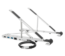 Targus Tragbarer Laptop-Ständer mit integriertem USB-C Dock, silber