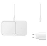 Samsung Wireless Charger Duo mit Schnellladeadapter EP-P5400T - Induktive Ladestation (White)