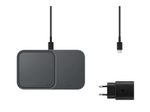 Samsung Wireless Charger Duo mit Schnellladeadapter EP-P5400T - Induktive Ladestation (Dark Gray)