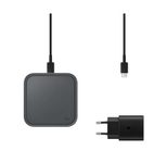 Samsung Wireless Charger Pad mit Schnellladeadapter EP-P2400T - Induktive Ladestation (Dark Gray)