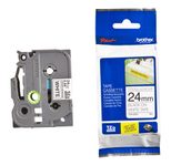 Brother TZe S251 - Laminiertes extra starkes Klebeband - Schwarz auf Weiß - Rolle (2,4 cm x 8 m) - 1 Rolle(n) - für P-To