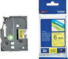 Brother Original TZe 611 Laminiertes Band - Schwarz auf Gelb - Rolle (0,6 cm)
