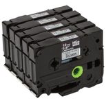 Brother HGEM931V5 - Laminiertes Band - Schwarz auf Silber - Rolle (1,2 cm x 8 m) - 5 Rolle(n) - für P-Touch PT-9500pc, P